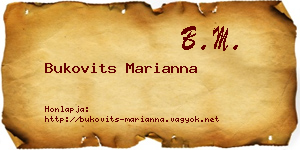 Bukovits Marianna névjegykártya
